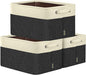 BALEINE 3 Pack Fabric Closet Storage Bins for Shelves, Linen Closet Organizers and Storage, Decorative Baskets for Organizing, Shelf, Clothes, Home, Office (Black, 15"x11"x9.5")