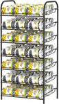 DOMYDEVM Can Rack Organizer, 7-Tier Can Storage Organizer, Black Beverage Soda Holder Holds up to 84 Can, Can Drink Storage Organizer for Pantry Kitchen
