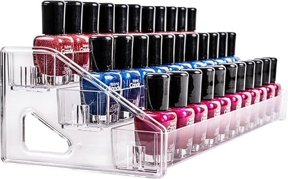Pero Pero Nail Polish Organizer Acrylic Display Rack for Nail Polish Holder Sunglasses Organizer Essential Oils Holder Clear Eyeglasses Display Case Makeup Organizer