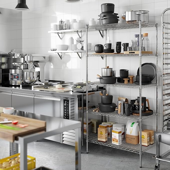 21" Deep x 36" Wide x 74" Height Wire Shelving Kit | 5-Tier | NSF Commercial Storage Rack Unit