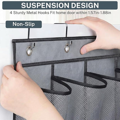 2PCS 40-Pocket Over the Door Shoe Organizer, Hanging Shoe Rack for Closet Door,Shoes Storage Holder Hanger with Large Mesh Pocket for Women Men Shoes,Flip Flops (Gray2)