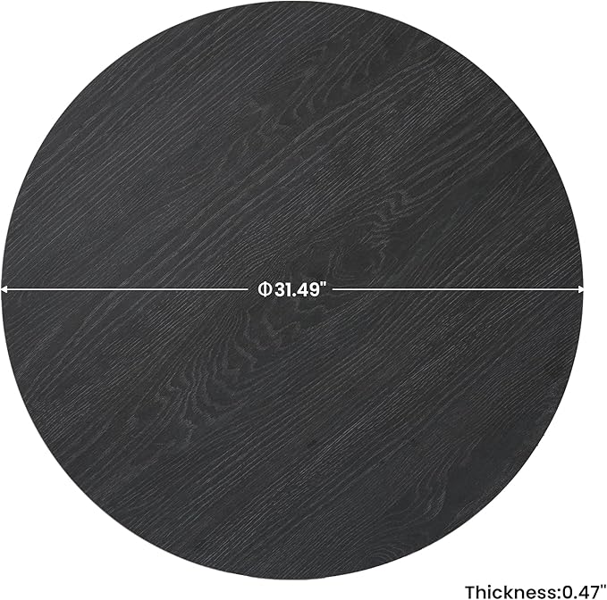 31.5" Sintered Stone Lazy Susan for Table Top- Extra Large Round Lazy Susan Organizer - Kitchen Revolution for Countertop(Black Wood Grain)