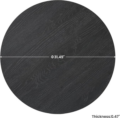 31.5" Sintered Stone Lazy Susan for Table Top- Extra Large Round Lazy Susan Organizer - Kitchen Revolution for Countertop(Black Wood Grain)
