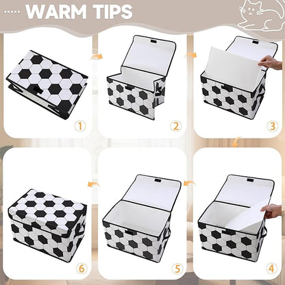 Stackable Clothes Storage Bins with Lids,Closet Organizers Fabric Cat Printing Box for Home and Office,Blanket Clothes Organizers,Under Bed Storage Containers 3 Pack.