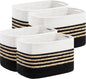 UBBCARE 4 Pack Baskets for Organizing, Woven Storage Baskets for Toys and Towel, Rectangle Cotton Rope Basket with Handles, 14''L x 8''W x9''H, Black