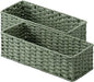 StorageWorks Sage Green Paper Rope Bathroom Basket Organizer and Storage for Tank Topper, Wicker Toilet Paper Basket for Back of Toilet Baskets, Small Narrow Tank Trays for Bathroom Decor, 2 Pack
