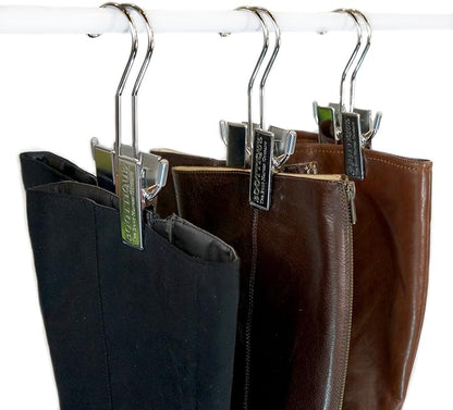Boottique Boot Organizer: The Boot Rack Fits in Most Closets- Hangs, Holds, Shapes, & Protects Every Size and Style of Boots (6 Boot Hangers) (3 Silver Hangers Add-on)