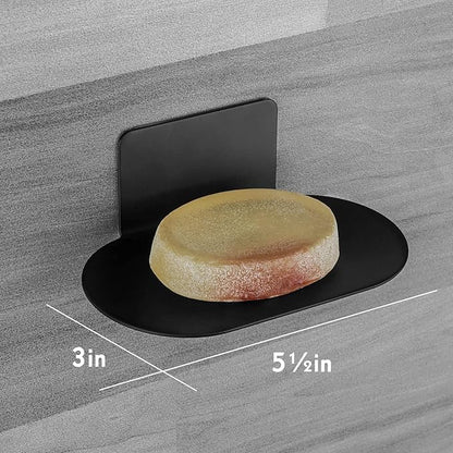 Stainless Steel Shower Soap Stand - 2 Pack, 3 Slot Wall Mounted Holder (Black)