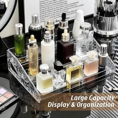 Perfume Organizer- 3 Tier Cologne Stand Clear Plastic Cologne Organizer for Men/Women Fragrance, Lotion, Skincare Display Holder Shelf (1 Pack-Clear)