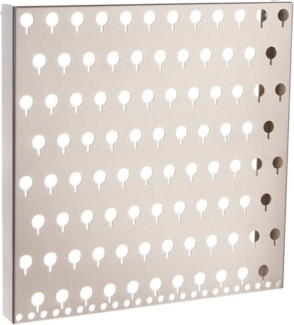 Angelynn's Wall Mounted Earring Holder Organizer Display for Small and Medium Women Post Stud Dangle Pierced Earrings, Hanging Closet Jewelry Storage Rack, Sariea Satin Nickel Silver 12"x12"