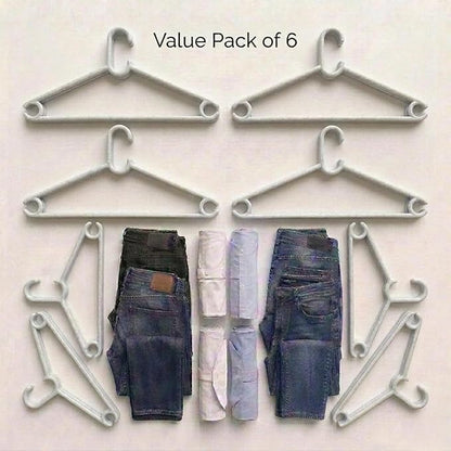 Sturdy Polypropylene Hanger, Pack of 6, Mint Granite White