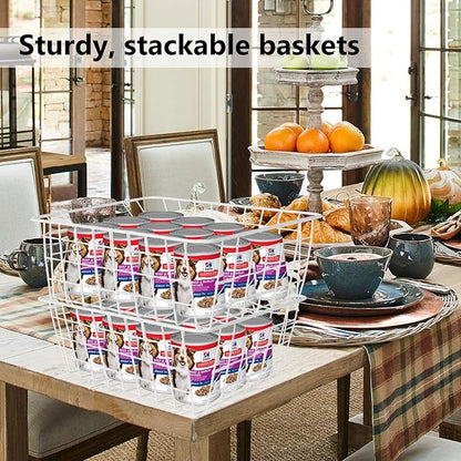 4 Pack Deep Freezer Organizer Bins Stackable Wire Basket for Organizing Metal Wire Storage Baskets for Pantry, Freezer Baskets for Chest Freezer, Upright Freezer