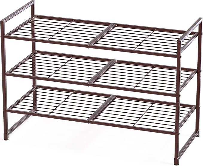 Simple Houseware 4-Tier Shoe Rack + 3-Tier Stackable Shoes Rack