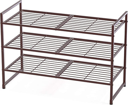 Simple Houseware 4-Tier Shoe Rack + 3-Tier Stackable Shoes Rack