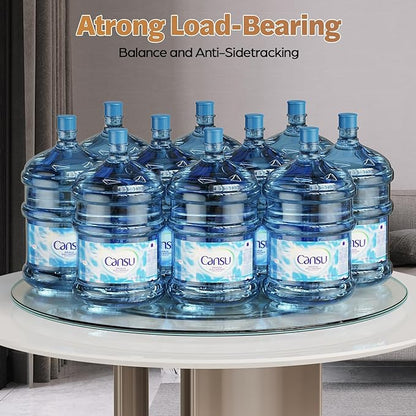 39" Glass Lazy Susan for Dining Table - Tempered Glass Round Clear Tabletop Large Rotating Tray, Silent & Smooth Spin (39inch/100cm)