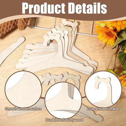 Wooden Kids Hangers 10 Pack 9inch Cute Baby Hanger with Bear Ears Non Slip Wooden Children's Hanger Newborn Hangers for Baby Kids Toddler Coats Pants Suits Jackets Clothes