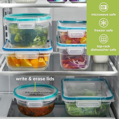 Snapware Plastic Total Solutions (14-Pack, Mixed Sizes) Food Storage Containers Set, Airtight & Leakproof Plastic Locking BPA-Free Lids Tupperware, Freezer Dishwasher Microwave Safe