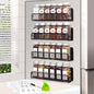 Churboro Magnetic Spice Rack for Refrigerator with Spice Jars- Includes 24 Pcs 4 OZ Seasoning Containers with Labels, 4 Space-Saving Magnetic Shelf for fridge- Perfect for Small Kitchens, Apartments