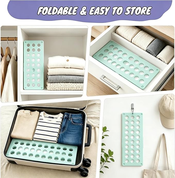 Toddler Shirt Folding Board (Ages 1–7) – Build Independence & Fine Motor Skills, Mini Kids Clothes Folding Board & Shirt Folder, Portable Laundry Organizer for Small Sizes (Sky Blue)