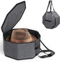 SLEEPING LAMB Hat Box for Travel and Storage, Collapsible Cap Case for Mens Fedora Organizer, Hat Storage Box for Men and Women for Closet, Cap Carrier with Handles, Grey