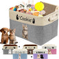 Personalized Dog Cat Toy Storage Basket with Pet's Name Custom Foldable Storage Box with Handles for Blankets Pet Stuff, Toys, Clothes