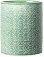 Kitchen Utensil Holder, 6x7 inch Large Ceramic Utensil Holder with Embossed Pattern, Cooking Utensil Crocks for Kitchen Countertop, Home Decor, Forest Green
