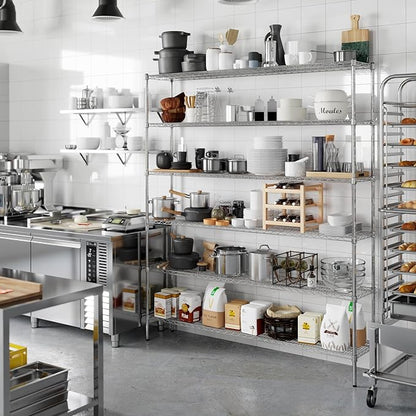 14" Deep x 72" Wide x 86" Height Wire Shelving Kit | 6-Tier | NSF Commercial Storage Rack Unit