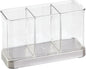 iDesign Forma Utensil, Spatula, Silverware Holder for Kitchen Countertop Storage, Organize Forks, Knives, Spoons, 3 Compartments, Sink Stopper