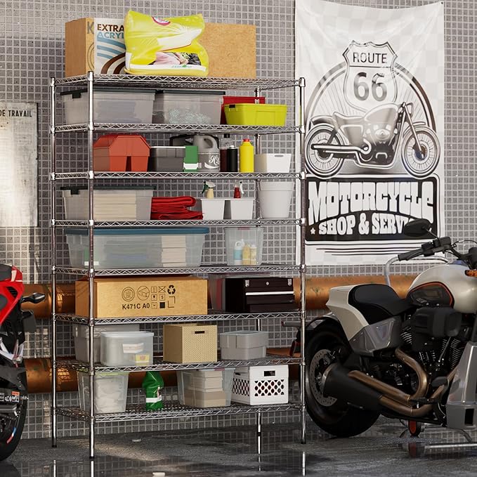 21" Deep x 48" Wide x 74" Height Wire Shelving Kit | 8-Tier | NSF Commercial Storage Rack Unit