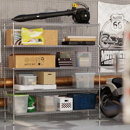 21" Deep x 72" Wide x 74" Height Wire Shelving Kit | 5-Tier | NSF Commercial Storage Rack Unit