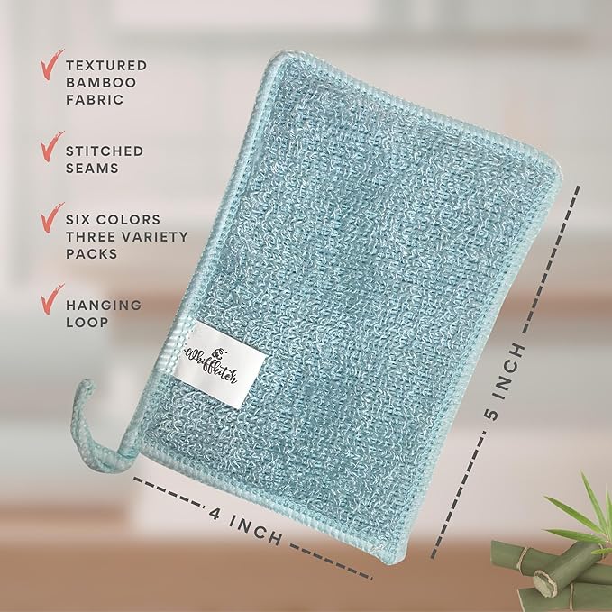 Whiffkitch Soap Pouch 5-Pack – Versatile Mesh Scrubber Wash Bag for Shower & Bath, Bamboo Fiber Bar Soap Holder & Travel Bag, Durable Scrubber Pouch for Rich Lather, Solid -4x5 inches