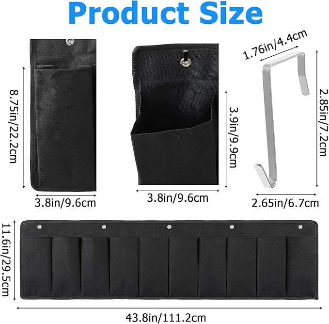2 Pcs RV Shoe Pockets 10 Pockets, Heavy Hanging Bedside Storage Organizer with Hooks Storage Pocket Hangs on bed for Shoes Toys and Tool Accessories