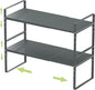 Jojocross Expandable Stackable Spice Rack Cabinet Shelf Organizer in Cabinets Shelves Kitchen Cupboard Organization Stack up Racks Pantry Countertop Storage (Gray, Large 2 Packs)