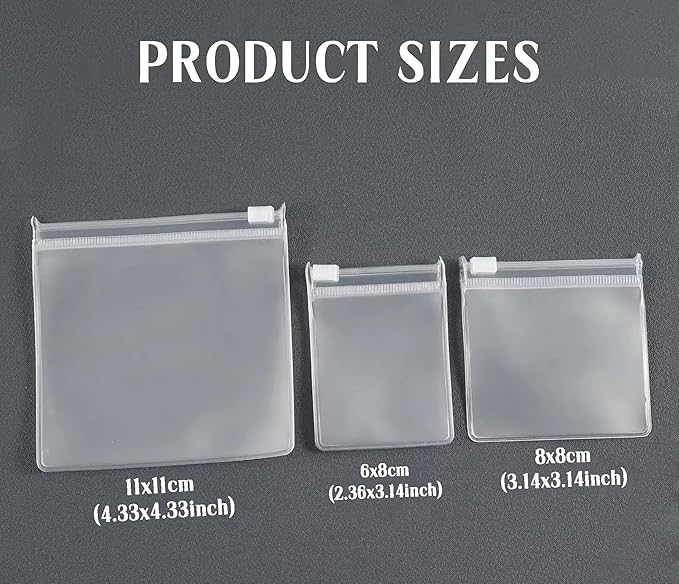 Generic 20-100pcs Personalized Frosted Jewelry Zipper Bags, Custom Jewelry Resealable Storage Bags, Custom Jewelry Bags for Necklaces, Earrings,Rings and Other Accessories (6x8cm (2.36''x3.14''))