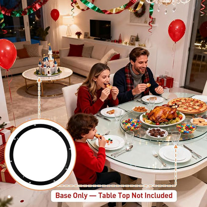TamBee 6 Inch Lazy Susan Bearing Base - Aluminum Heavy Duty Lazy Susan Turntable Mechanism Kit for Smooth Rotation, Universal Hardware for DIY Furniture, Cabinets and Craft (Base Only, Black)