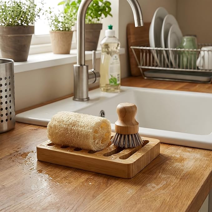 Soap Dish for Shower, 12 Pack Natural Bamboo Bar Soap Holder, Anti-Slip Design for Peace of Mind, Natural and Healthy