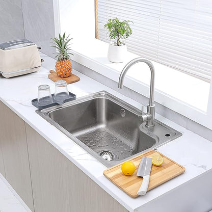 MicoYang Silicone Bathroom Soap Dishes with Drain Spout-Bathroom and Kitchen Sink Organizer,Sponge Holder,Dish Soap Tray,Perfect for Dispenser,Scrubber,Bottle,Cup on Sink or Counter-Grey 9.6"×5.3"