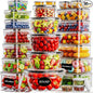 50 PCS Food Storage Containers with Lids (25 Containers & 25 Lids) - Reusable Plastic Food Containers for Kitchen Storage and Organization BPA-Free Leakproof Meal Prep Container with Labels & Pen