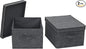 Household Essentials Large Fabric Storage Bins with Lids, Graphite, Set of 2