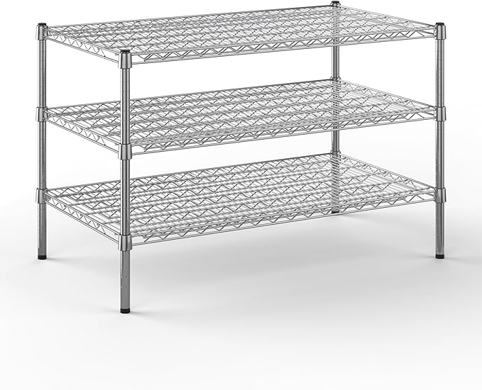24" Deep x 42" Wide x 27" Height Wire Shelving Kit | 3-Tier | NSF Commercial Storage Rack Unit