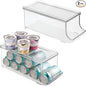 iDesign Soda Can Organizer with Lid for Pantry or Refrigerator - Set of 2 - Clear - Made in USA