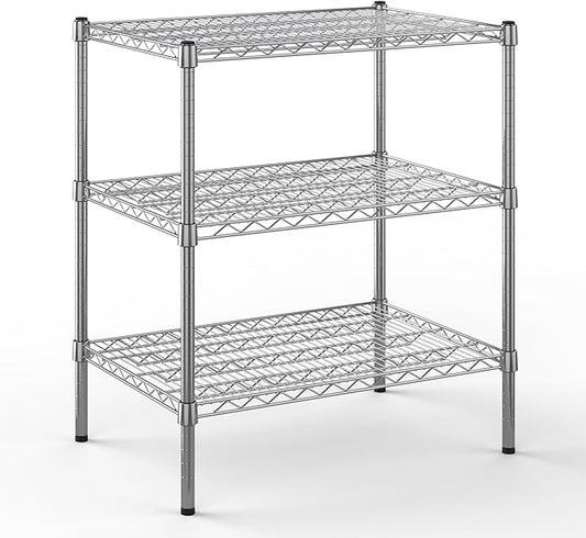 21" Deep x 30" Wide x 34" Height Wire Shelving Kit | 3-Tier | NSF Commercial Storage Rack Unit