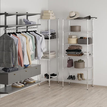 18" Deep x 30" Wide x 74" Height Wire Shelving Kit | 6-Tier | NSF Commercial Storage Rack Unit