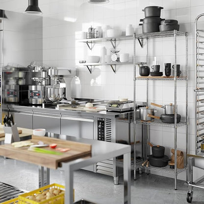 14" Deep x 24" Wide x 74" Height Wire Shelving Kit | 4-Tier | NSF Commercial Storage Rack Unit