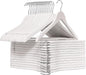White Wood Bridal Dress Hangers 30 Pack Wooden Coat Hanger, Heavy Duty Clothes Hangers, Solid Wood Hangers for Shirts, Jackets, Pants, Wedding Dress, Bridesmaid Suits-HL01W3