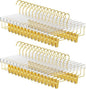 30 Pack Gold Acrylic Hangers, Clear Pants Hangers with Adjustable Non-Slip Clips for Pants, Skirts, Jeans, Trousers, Adults & Kids, Clothing Closet Storage