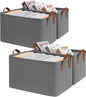 CHICVITA Storage Baskets for Shelves, Large Fabric Storage Bins with Metal Frame, Closet Organizer Bins for Living Room Bedroom, 16 ¾" L x 11" W x 9 ¾" H, Gray, 4-Pack