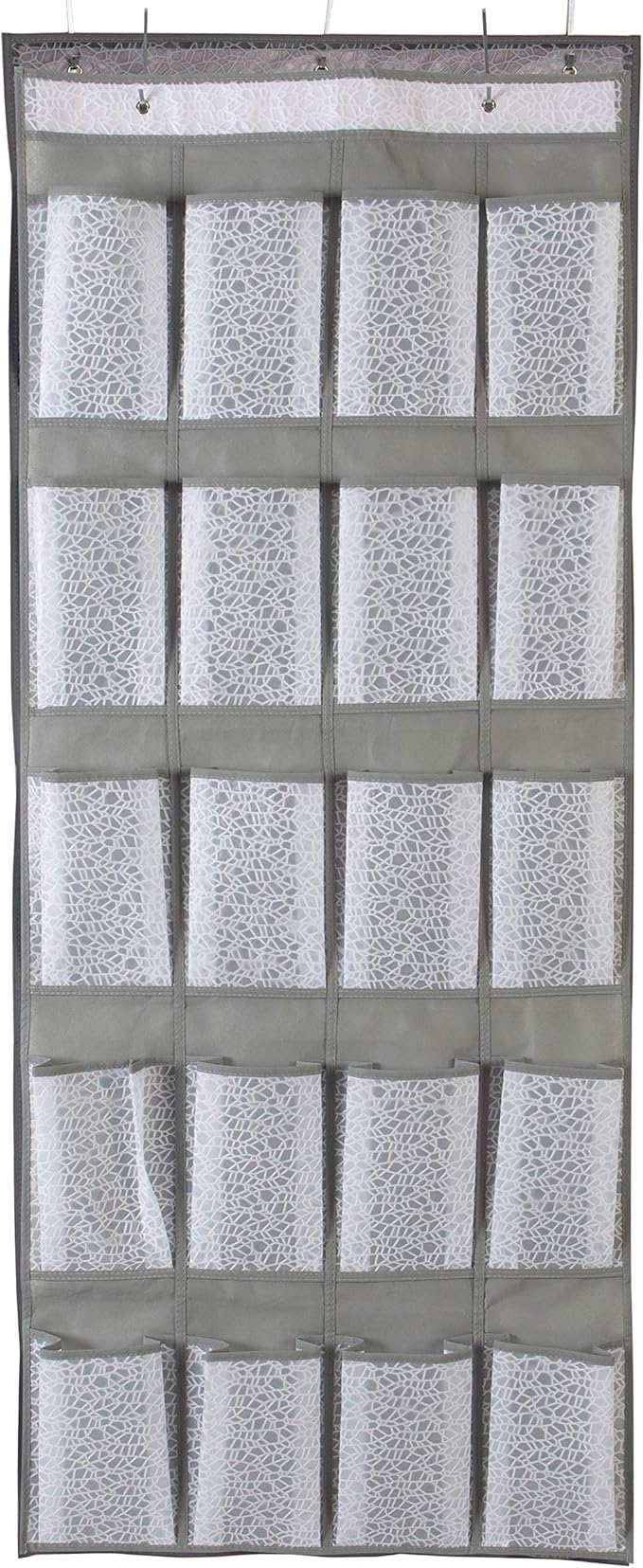 Simplify Embossed Nest Foldable 20 Door Hanging Shoe Organizer, Closet Storage, Large Pockets, White