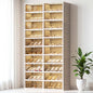 10-Tiers Shoe Rack Organizer with Doors, Foldable Storage Cabinet Holds 40 Pairs, Stackable Plastic Shelf for Closet, Entryway, Living Room, Collapsible Easy Assembly Large