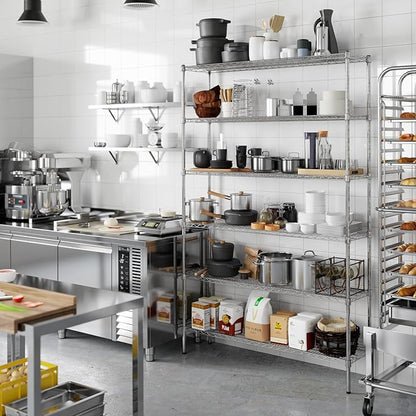 14" Deep x 54" Wide x 86" Height Wire Shelving Kit | 6-Tier | NSF Commercial Storage Rack Unit